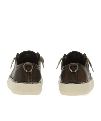 Represent Distressed Leather Sneakers In Brown