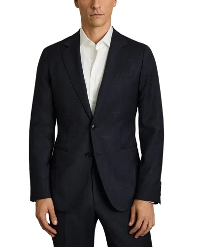 Reiss Hatch Notch Texture Wool-blend Formal Jacket In Black