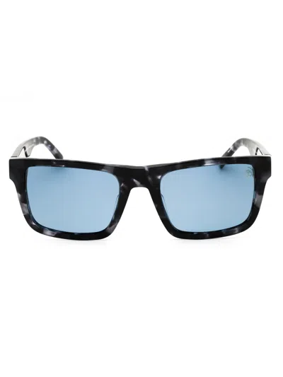 Timberland Rectangle-frame Sunglasses In Dark Havana / Smoke Polarized
