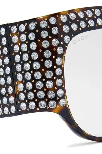 Shop Gucci D-frame Crystal-embellished Acetate Sunglasses