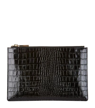 Whistles Small Croc-embossed Leather Clutch