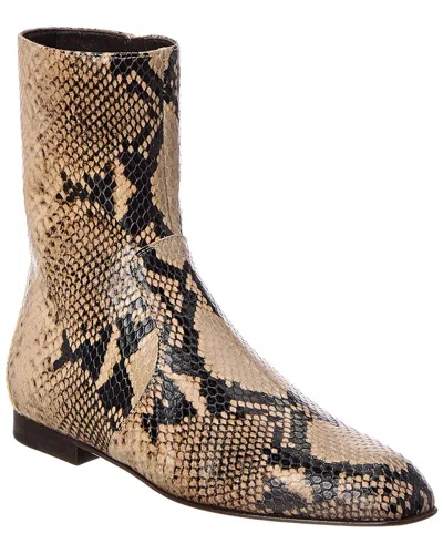 Khaite Colt Python-embossed Leather Bootie In Animal Print