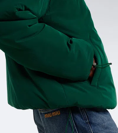 Miu Miu Logo Technical Jacket In Green