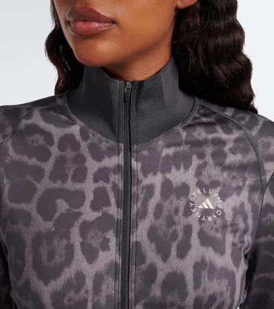 Adidas By Stella Mccartney Truepurpose Leopard-print Technical Jacket In Grey