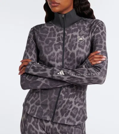 Adidas By Stella Mccartney Truepurpose Leopard-print Technical Jacket In Grey