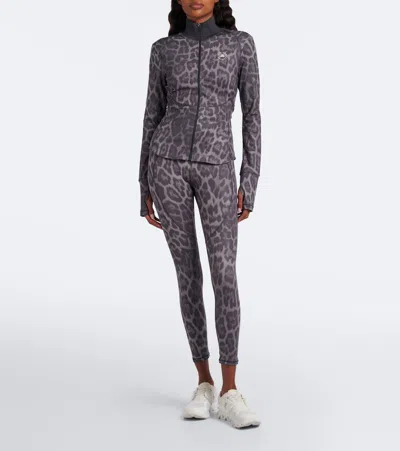 Adidas By Stella Mccartney Truepurpose Leopard-print Technical Jacket In Grey