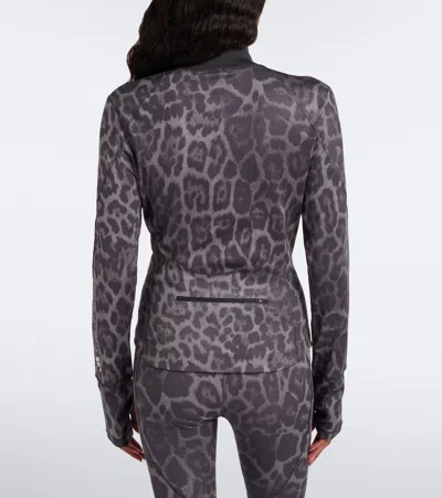 Adidas By Stella Mccartney Truepurpose Leopard-print Technical Jacket In Grey