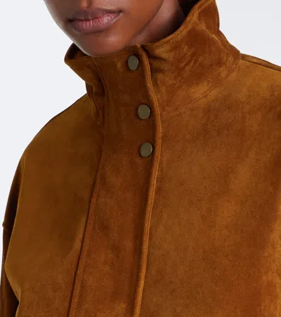 Veronica Beard Bateman Cropped Suede Jacket In Brown