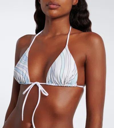 Pucci Iride Bikini Top In Blue