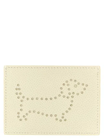 Thom Browne Hammered Calfskin Card Case In Blue