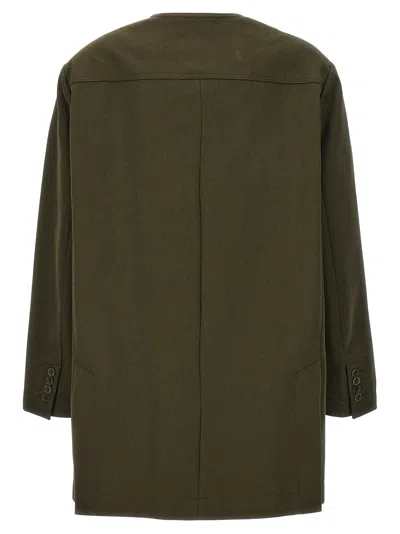 Max Mara Tailored Jacket Flap Pockets In Green