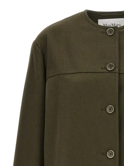 Max Mara Tailored Jacket Flap Pockets In Green