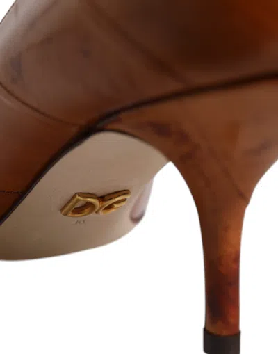 Dolce & Gabbana Eel Leather Kitten Pump In Brown