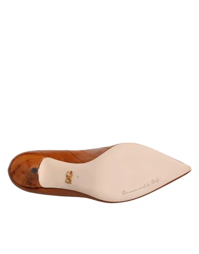 Dolce & Gabbana Eel Leather Kitten Pump In Brown