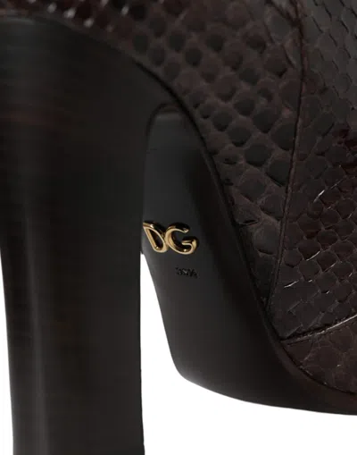 Dolce & Gabbana Python Leather Boot In Brown