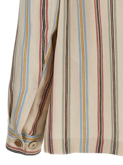 Etro Overshirt With Striped Pattern And Chest Pockets In Red