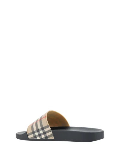 Burberry Men Slippers With Vintage Check Printed Pattern In Multi