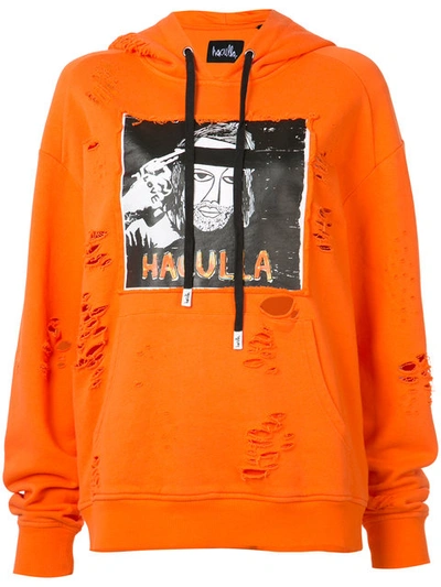 Haculla Distressed Logo Print Hoodie