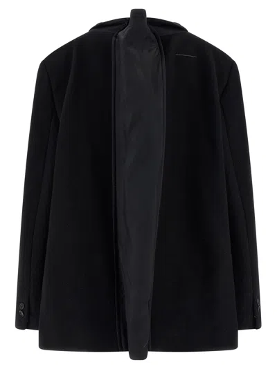 Mm6 Maison Margiela Tailored Blazer Featuring Structured Back Panel In Black