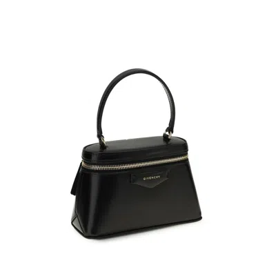 Givenchy Vanity Antigona Leather Handbag With Lettering Logo On The Front In Black