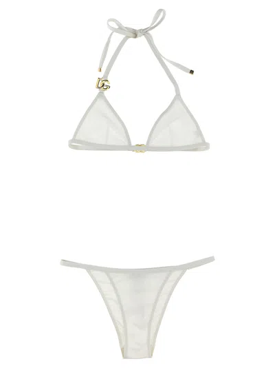 Dolce & Gabbana Dg Logo Triangle Bikini Bikini In White