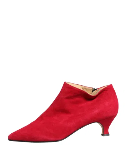 Dolce & Gabbana Suede Ankle Boot In Red