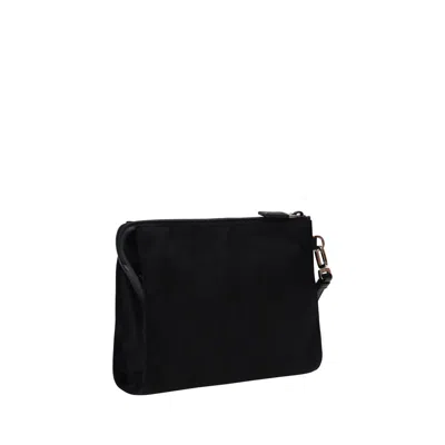 Prada Enamel Triangle Logo Pouch Clutch In Pattern