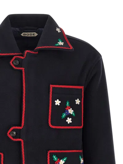 Bode Embroidered Wool Jacket In Black