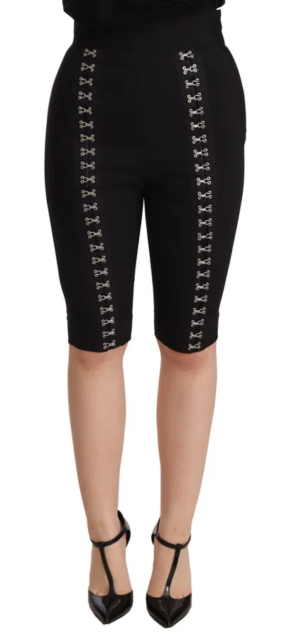Dolce & Gabbana Virgin Wool Stretch Bermudas In Black