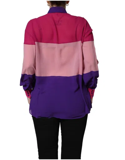 Dolce & Gabbana Silk Patchwork Colorblock Blouse In Multi