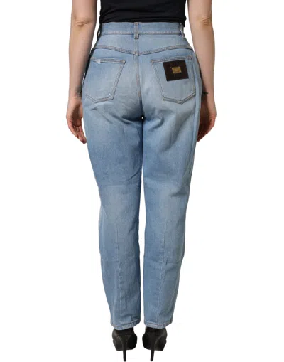 Dolce & Gabbana Distressed Cotton-elastane Jeans In Blue