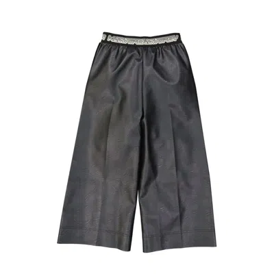 Stella Mccartney Cropped Leather Effect Pants In Black