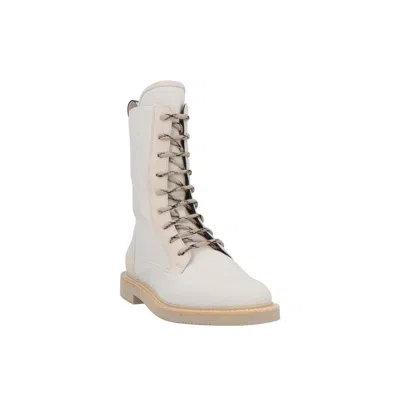 Brunello Cucinelli Bead-embellished Canvas Combat Boots In White