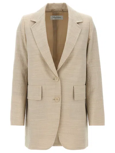 Max Mara Virgin Wool Blazer In Neutral