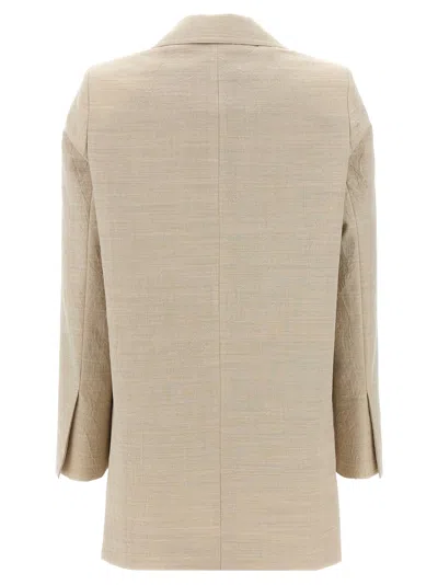 Max Mara Virgin Wool Blazer In Neutral