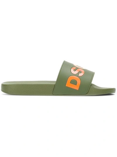 Shop Dsquared2 Dune Pool Slides In Green