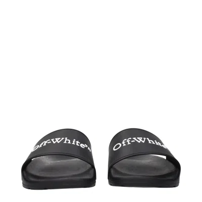 Off-white Bookish Open Toe Slip-on Slides In Black