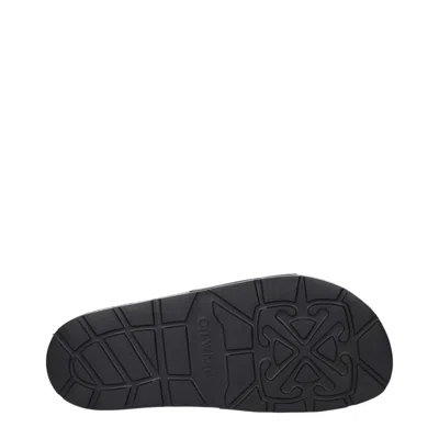 Off-white Bookish Open Toe Slip-on Slides In Black