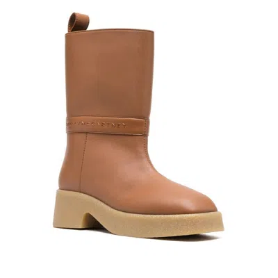 Stella Mccartney Platform Polyurethane Ankle Boot In Brown