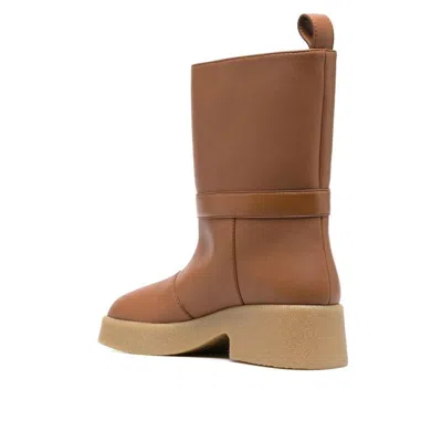 Stella Mccartney Platform Polyurethane Ankle Boot In Brown