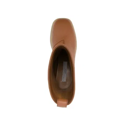 Stella Mccartney Platform Polyurethane Ankle Boot In Brown