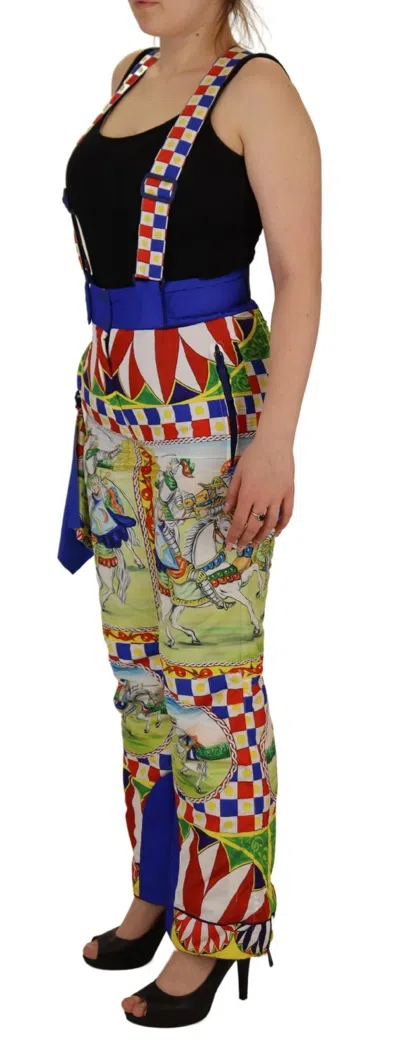 Dolce & Gabbana Printed Multicolor Polyester Cargo Pants In Multi