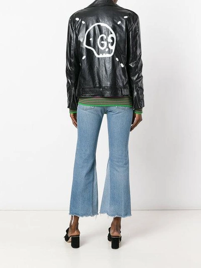 Shop Gucci Ghost Biker Jacket In Black