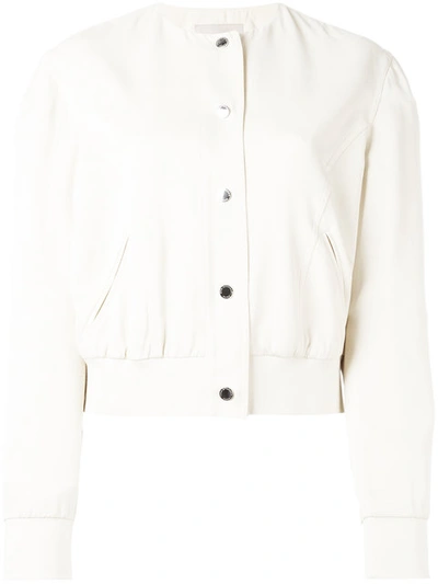 Christopher Kane Pansy Print Cropped Jacket In White