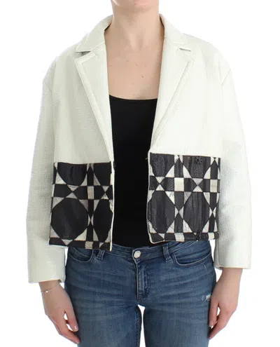 Andrea Pompilio Colour-block Leather Jacket In White