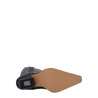 Off-white Leather Western-style Boot In Black