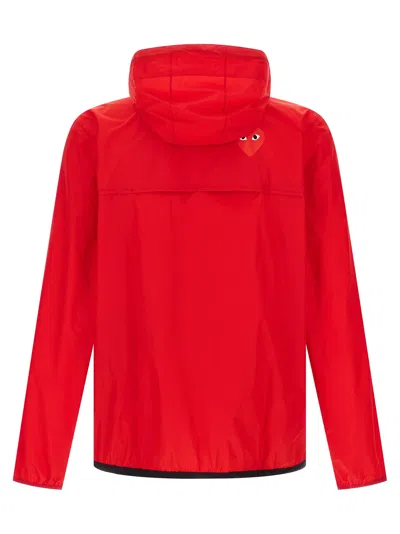 Comme Des Garçons Play Nylon Shell Jacket In Red