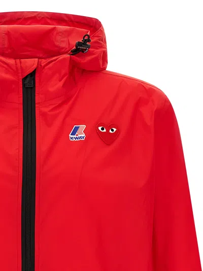Comme Des Garçons Play Nylon Shell Jacket In Red
