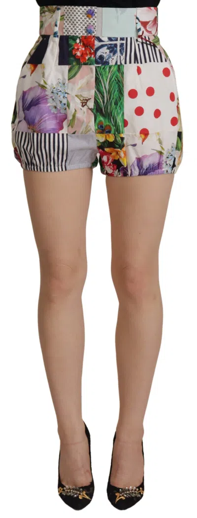 Dolce & Gabbana Patchwork Cotton Shorts In Multi