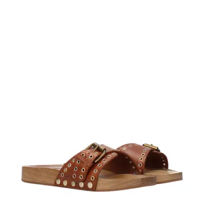 Isabel Marant Studded Leather Slipper In Pattern